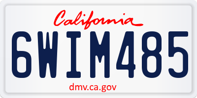 CA license plate 6WIM485