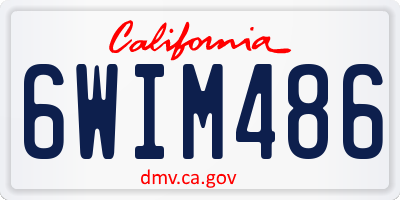 CA license plate 6WIM486