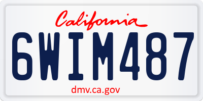 CA license plate 6WIM487