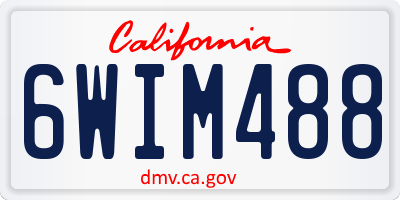 CA license plate 6WIM488