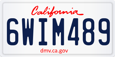 CA license plate 6WIM489