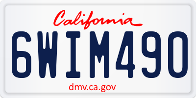 CA license plate 6WIM490