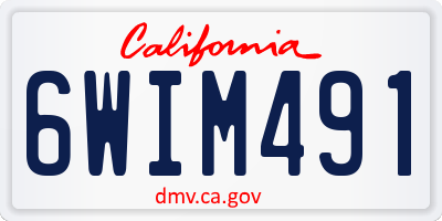 CA license plate 6WIM491