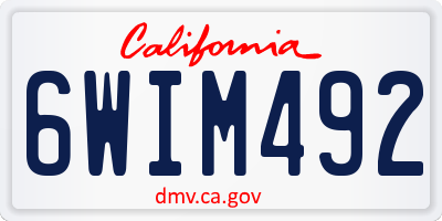 CA license plate 6WIM492