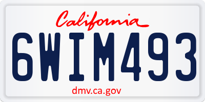 CA license plate 6WIM493