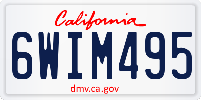 CA license plate 6WIM495