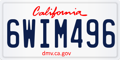 CA license plate 6WIM496