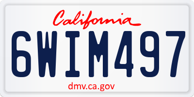 CA license plate 6WIM497