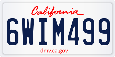 CA license plate 6WIM499
