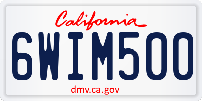 CA license plate 6WIM500