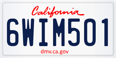 CA license plate 6WIM501