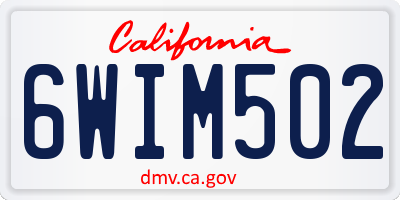 CA license plate 6WIM502
