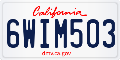 CA license plate 6WIM503