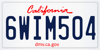 CA license plate 6WIM504