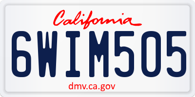 CA license plate 6WIM505