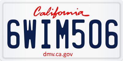 CA license plate 6WIM506