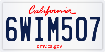 CA license plate 6WIM507
