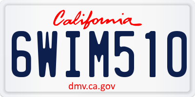 CA license plate 6WIM510
