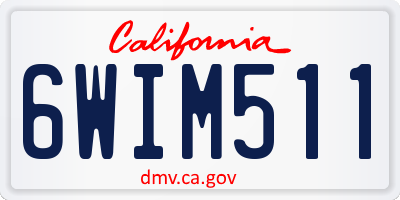 CA license plate 6WIM511