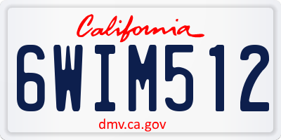 CA license plate 6WIM512