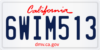 CA license plate 6WIM513