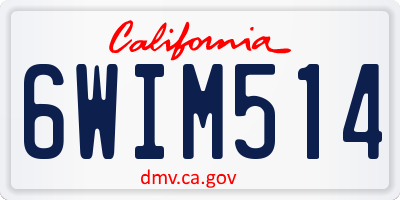 CA license plate 6WIM514