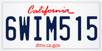 CA license plate 6WIM515