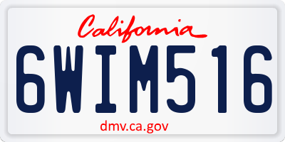 CA license plate 6WIM516