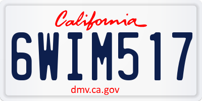 CA license plate 6WIM517