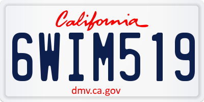 CA license plate 6WIM519