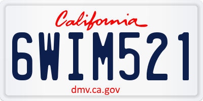 CA license plate 6WIM521