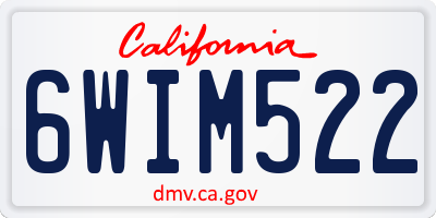 CA license plate 6WIM522