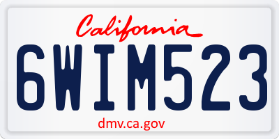 CA license plate 6WIM523