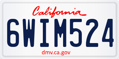 CA license plate 6WIM524