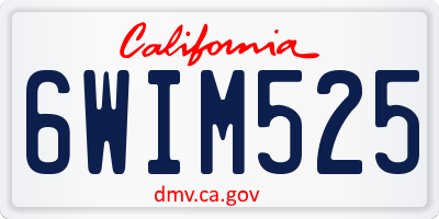 CA license plate 6WIM525