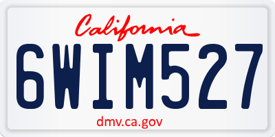 CA license plate 6WIM527