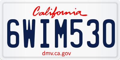 CA license plate 6WIM530