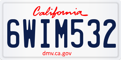 CA license plate 6WIM532