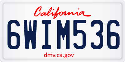 CA license plate 6WIM536
