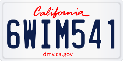 CA license plate 6WIM541