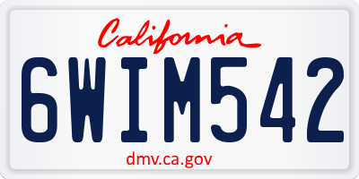 CA license plate 6WIM542
