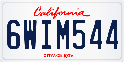 CA license plate 6WIM544
