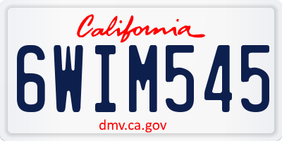 CA license plate 6WIM545