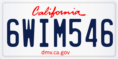 CA license plate 6WIM546