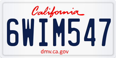 CA license plate 6WIM547