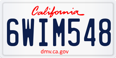 CA license plate 6WIM548