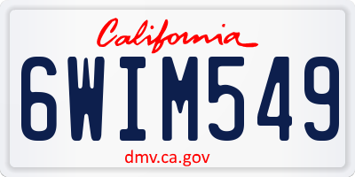 CA license plate 6WIM549