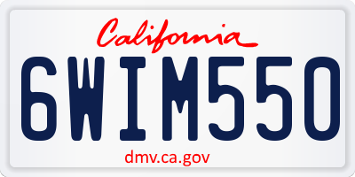 CA license plate 6WIM550