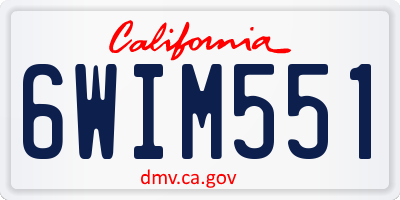 CA license plate 6WIM551