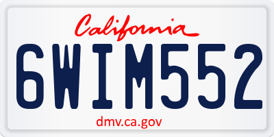 CA license plate 6WIM552
